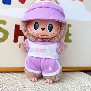 3 Pc set hat and shirt baseball clothes Doll Accessory Miniature Fits labubu